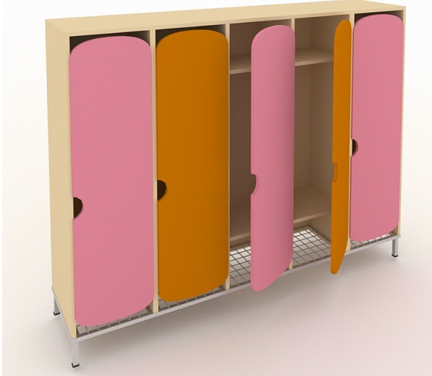 Шкаф детский 5-секционный для одежды на металоокаркасе ШМ-016 - Вид 1