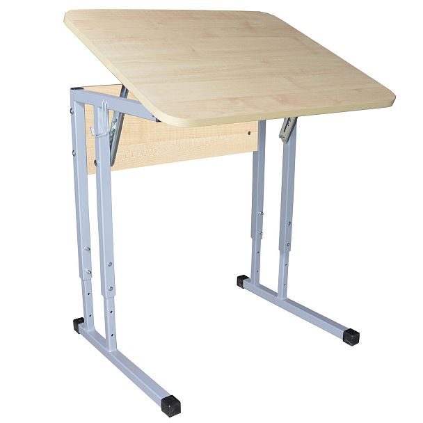 Парта Умник, одноместная, регулируемый угол, серый каркас, ЛДСП клён, гр.2-4 - Вид 2
