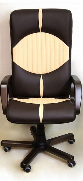 Кресло для руководителя Гермес КВ-16, коричневое - Вид 3