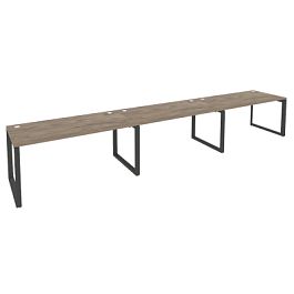 Onix Рабочая станция на О-образном м/к O.MO-RS-3.4.8 Тиквуд темный/Антрацит металл 4740*800*750 - Фото предпросмотра