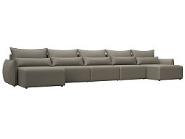 Диван П-образный Лига-051 НПБ МегаЛонг Экокожа бежевый - Фото предпросмотра