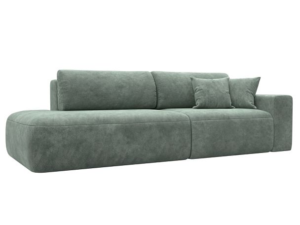 Диван прямой Лига-036 НПБ Модерн подлокотник справа Велюр зеленый - Вид 1