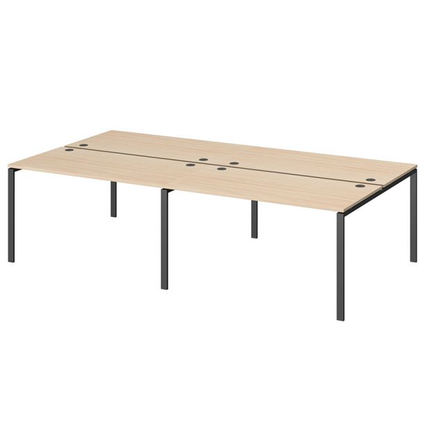 Бенч двойной на 4 рабочих места АМБ-002.60-4 Бук/Антрацит 2400x1236x760 Арго-М - Вид 1