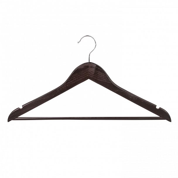Вешалки-плечики, размер 48-50, КОМПЛЕКТ 5 шт., дерево, перекладина, цвет шоколад, BRABIX "Стандарт", 601162 - Вид 6