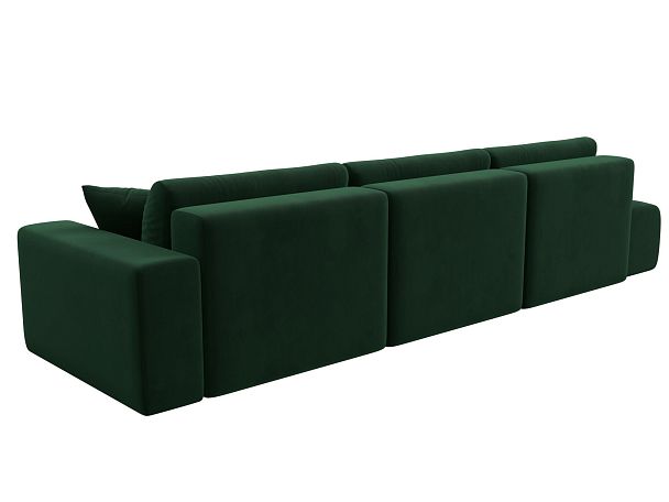 Диван прямой Лига-036 Модерн Лонг подлокотник справа Велюр зеленый - Вид 5