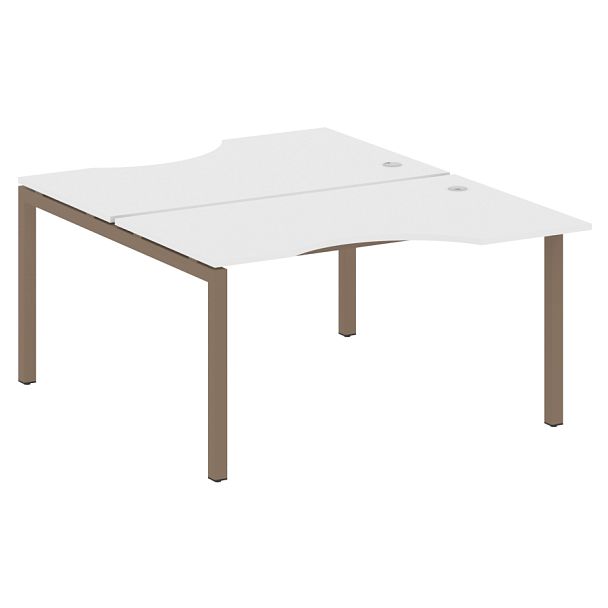 Metal System Quattro Р. ст. криволинейная на П-образном м/к 50БП.РАС-СА-2.2 Белый/Мокко металл 1400*1835*750 - Вид 1