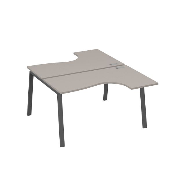 Рабочая станция TRE (2х140) столы Классика эргономичные A4 А4 Б3 181  БП мокко премиум / металлокаркас антрацит - Вид 1