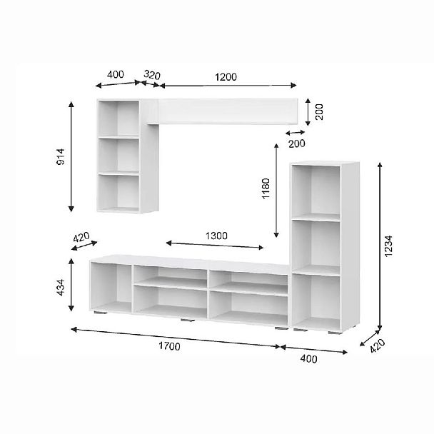 гостиная Аннели белый/глянец белый - Вид 3