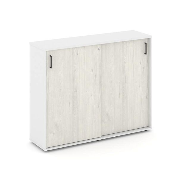 Стайл Проджект Тумба опорная/приставная SN.TOP-171 Белый/Белый/Дуб Наварра/Черный Ручки 1232*400*115 - Вид 1