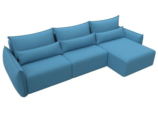 Диван угловой Лига-051 НПБ Лонг угол универсальный Рогожка голубой - Вид 6