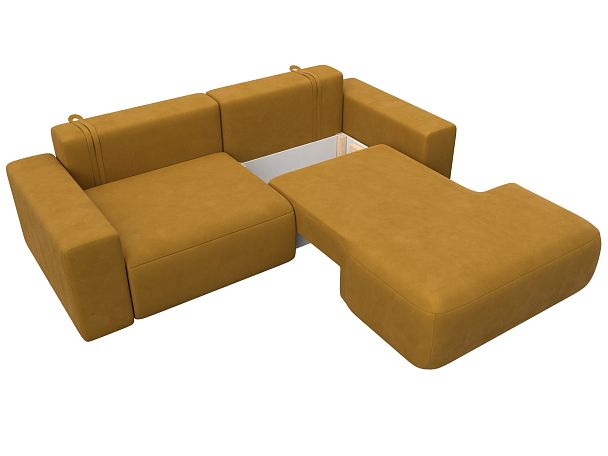 Диван угловой Лига-036 НПБ Классик правый угол Велюр желтый - Вид 7