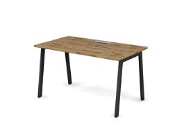 MATRIX 121S104-A Стол прямой, пров-ик Merida (A-обр. опоры) 1380х780х775 Дуб Крафт Золотой/Темно-сер - Фото предпросмотра