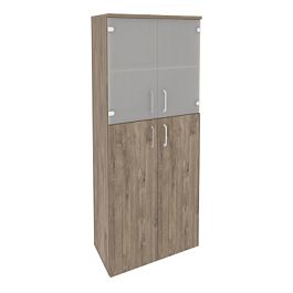 Onix Шкаф высокий широкий O.ST-1.7 Тиквуд темный 800*420*1977 - Фото предпросмотра