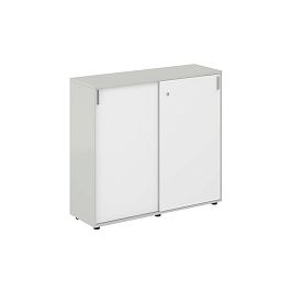 Шкаф купе 1238х400х1125 средний, с замком / корпус цвет: серый бархат, фасады: белый Сигма / Sigma - Фото предпросмотра