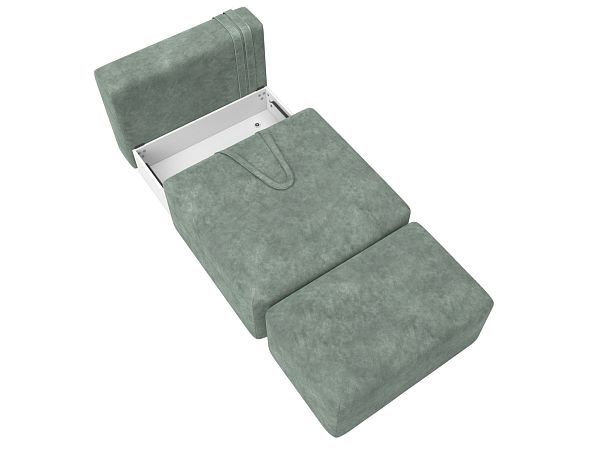 Модули диван и пуф Лига-060 НПБ Велюр зеленый - Вид 7