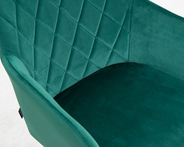 Стул обеденный DOBRIN ROBERT (черные матовые ножки, велюр V108-64 Зелёный) - Вид 8