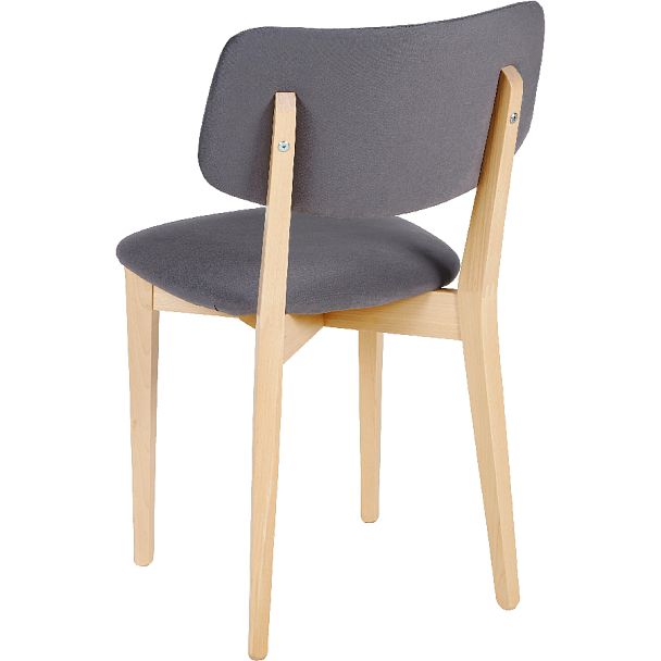 Стул деревянный с мягким сиденьем Мэти Натуральный/Серый велюр - Вид 5