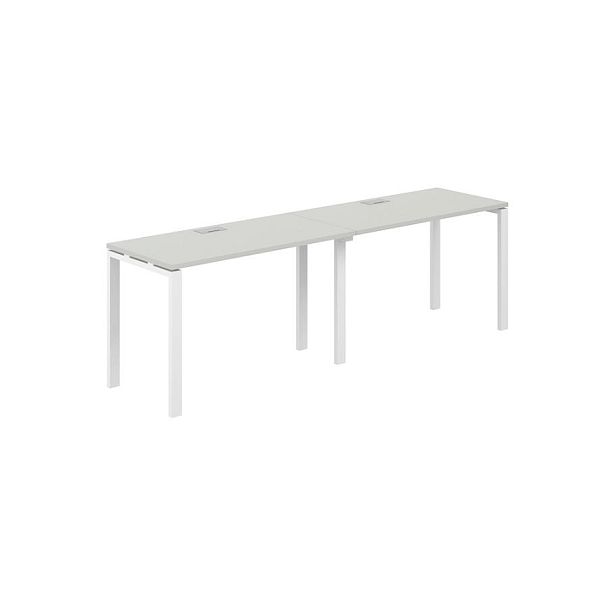 Рабочая станция s-b-s 2400х600х750 / профиль: 60х30 белый; столешница: серый бархат Сигма / Sigma - Вид 1