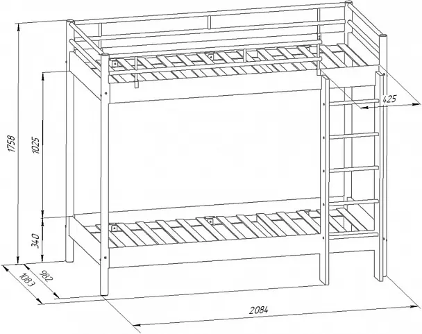 Кровать двухъярусная "Хельга" - Вид 3