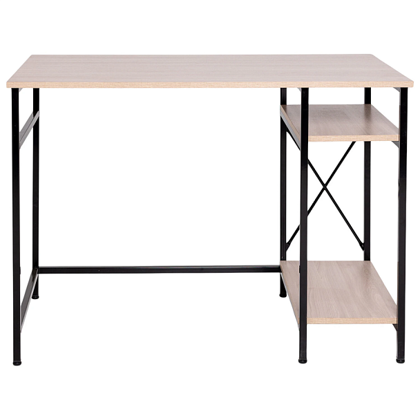 Стол BRABIX "SMART CD-018", 1100х600х765 мм, ЛОФТ, 2 полки, металл/ЛДСП ясень шимо светлый, каркас черный, 641945 - Вид 3