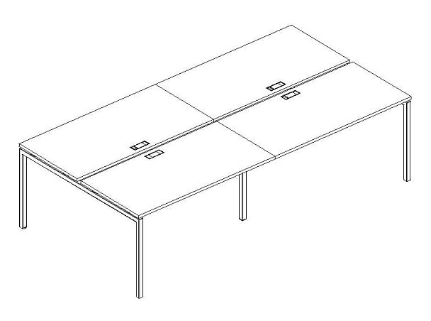 Станция рабочая 4х160 с металлокаркасом DUE A4 А4 С2 175-2 БП венге / металлокаркас серый - Вид 3