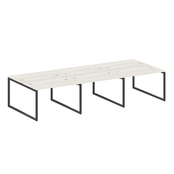 Metal System Quattro Р. ст. на 6 раб. места на О-образном м/к 40БО.СМ-6.2 Дуб наварра/Антрацит металл 3600*1475*750 - Вид 1