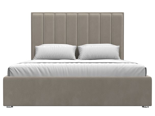 Интерьерная кровать Афродита 160 (полностью микровельвет бежевый) - Вид 2