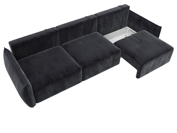 Диван прямой Лига-051 НПБ Лонг Велюр серый - Вид 7