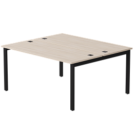 Бенч-система на 2 места Everprof EVO на металлокаркасе 1580х670(1370)x755 Дуб Соната/Черный - Фото предпросмотра