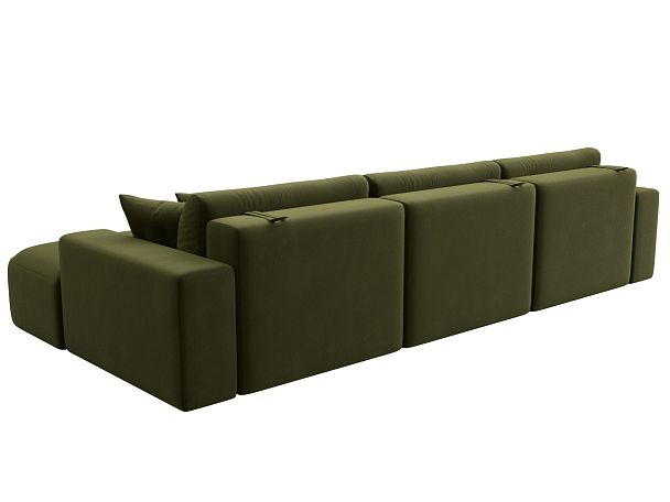 Диван угловой Лига-036 Классик Лонг правый угол Микровельвет зеленый - Вид 6