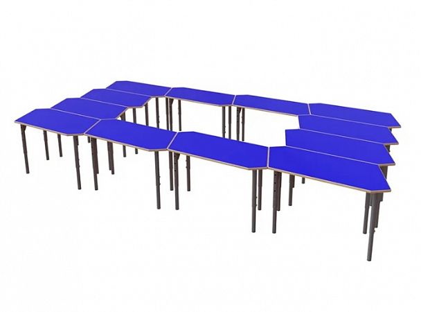 Стол ученический трансформер "Мозайка" синий (2-6 гр) - Вид 2