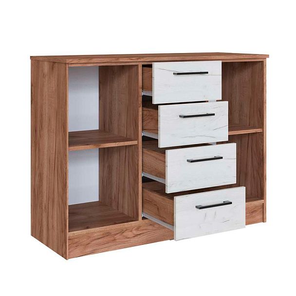 Спальня Вегас Комод дуб крафт табачный/дуб крафт белый - Вид 2