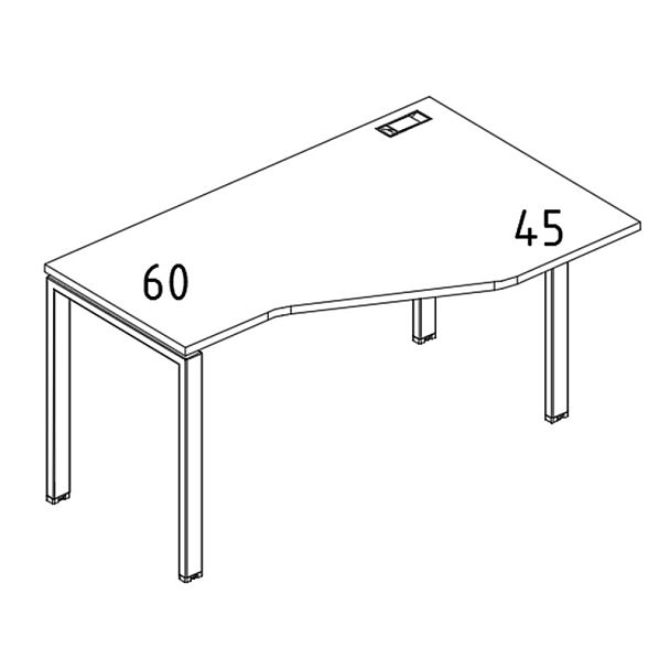 Стол эргономичный правый "Техно" на металлокаркасе UNO A4 А4 Б1 056 БП антрацит премиум / металлокаркас антрацит - Вид 3