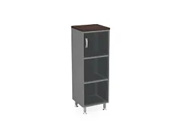 БЕРЛИН / BERLIN Стеллаж закрытый витрина стекло левый 450х430х1290 Венге/Серый - Фото предпросмотра