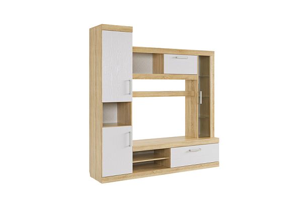 Макси Мини-стенка MSM-001.2724 дуб сонома/белое дерево - Вид 1