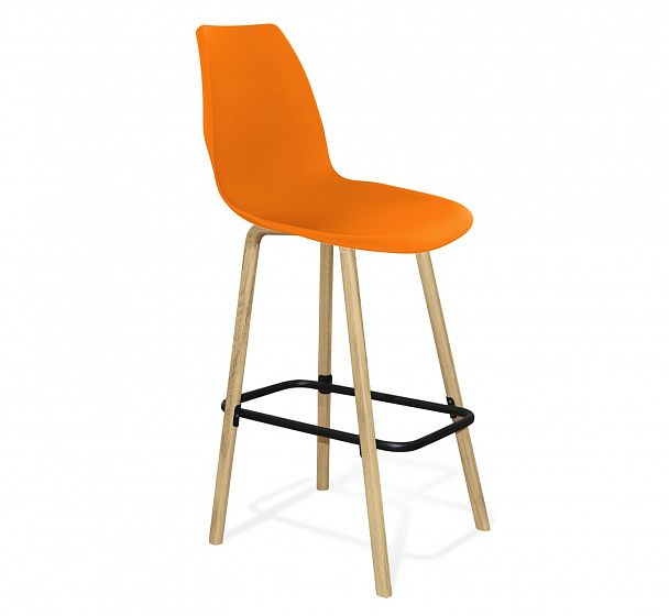 Стул барный деревянный Sheffilton SHT-ST29/S94 оранжевый ral2003/прозрачный лак/черный - Вид 1
