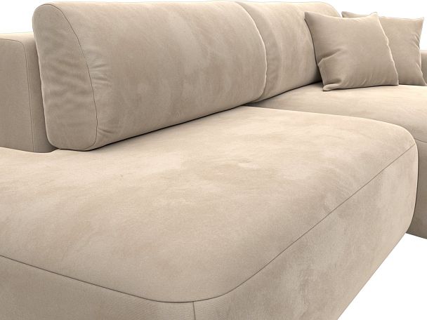 Диван угловой Лига-036 Модерн правый угол Велюр бежевый - Вид 5
