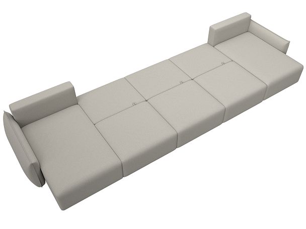 Диван п-образный Лига-051 НПБ МегаЛонг Рогожка бежевый - Вид 10