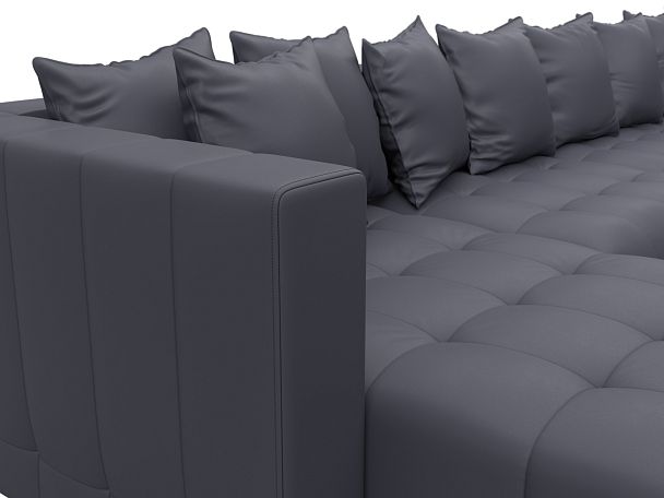 Диван П-образный Лига-052 НПБ Лонг Экокожа серый - Вид 4