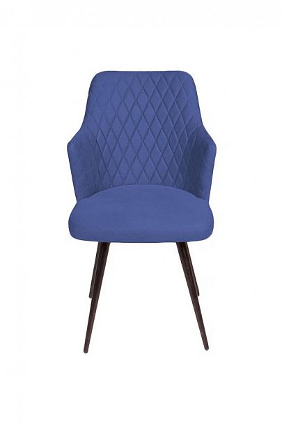 Стул поворотный на 90 градусов, функция возврата, антишум Hunt ромб, бархат синий 29 / чёрный конус - Вид 2