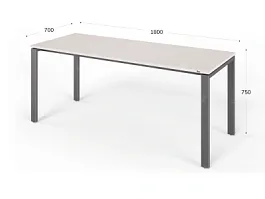 UNITY РМС7-18 ДУБ МОЛОЧНЫЙ Стол на металлокаркасе прямой 1800х700х750 - Фото предпросмотра