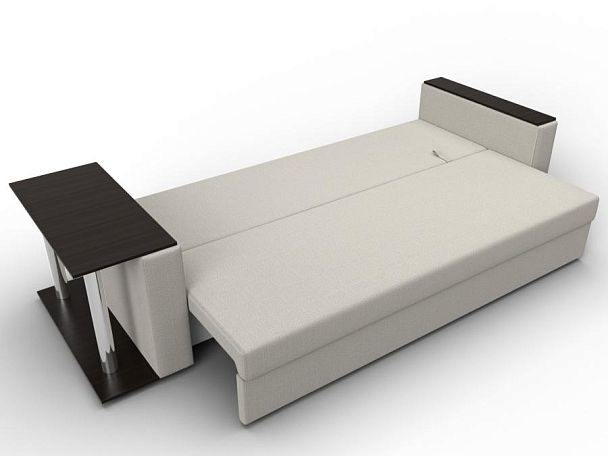 Диван прямой Атланта Лайт со столом слева Рогожка бежевый - Вид 8