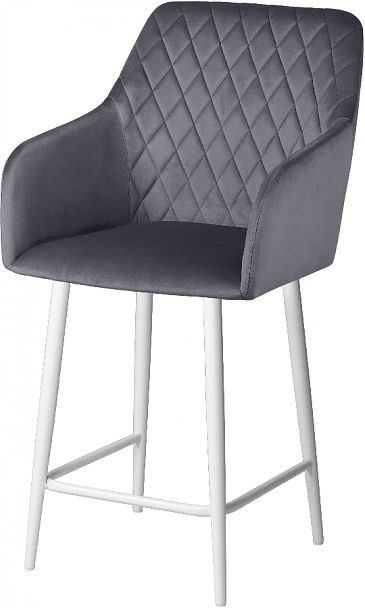 Комплект полубарных поворотных кресел Барли К, темно-серый H-15/белый, 3 шт. - Вид 2