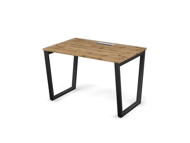 MATRIX 121S103-V Стол прямой, пров-ик Merida (V-обр. опоры) 1180х780х775 Дуб Крафт Золотой/Темно-сер - Вид 1