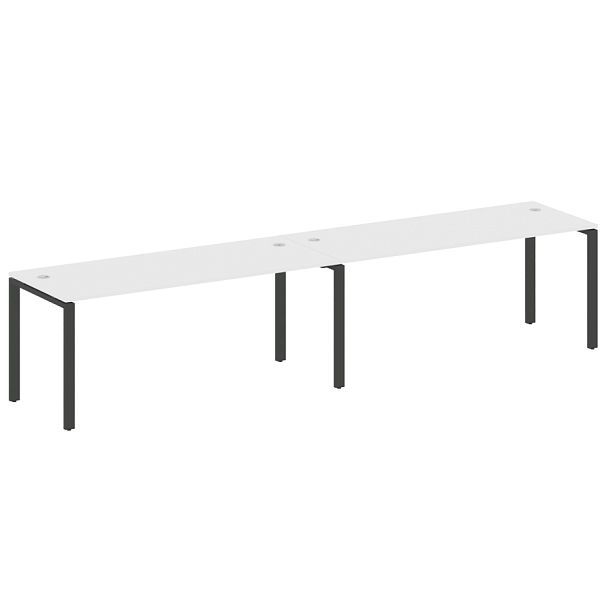 Metal System Р. ст. на 2 раб. места на П-образном м/к БП.СМ-2.5 Белый/Антрацит металл 3600*720*750 - Вид 1