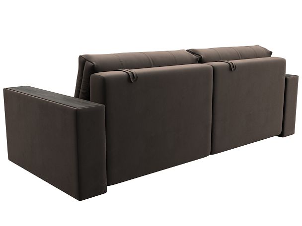 Диван прямой с декором Лига-049 НПБ Велюр коричневый - Вид 5