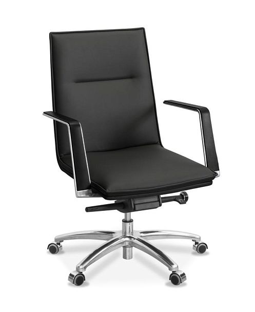 Кресло для посетителя Соло ML G экокожа премиум / черная CN1114 - Вид 1
