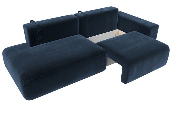 Диван прямой Лига-036 НПБ Модерн подлокотник справа Велюр синий - Вид 7
