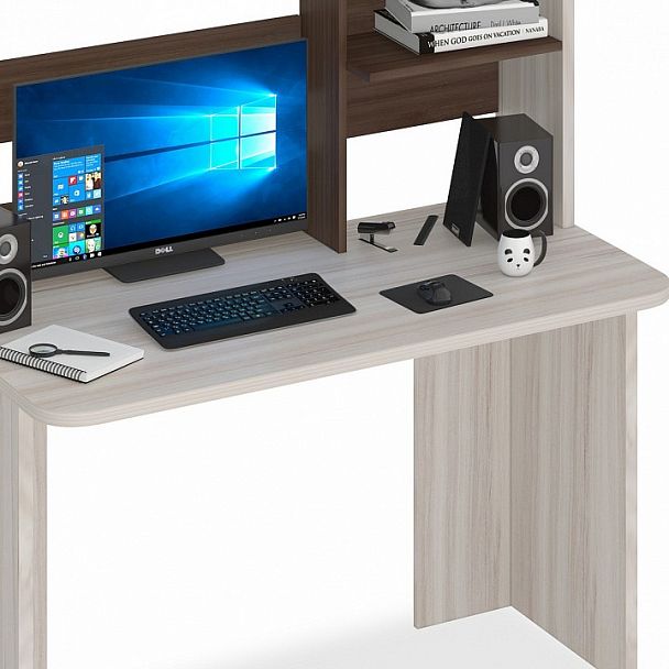 Стол компьютерный Домино Lite СКЛ-Прям120Р+НКЛ-120 Карамель/Шамони - Вид 2