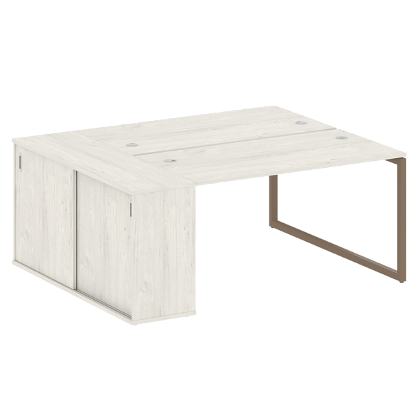 Metal System Quattro Р. ст. с шкафом-купе на О-образном м/к 40БО.РС-СШК-1.3 Т Дуб наварра/Мокко металл 1810*1475*750 - Вид 1